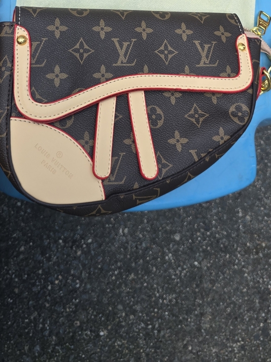 Louis Vuitton Handbags - brown And Tan Crossbody With Gold Trim And Thick Strap 9 Inches Across. 6 Inches